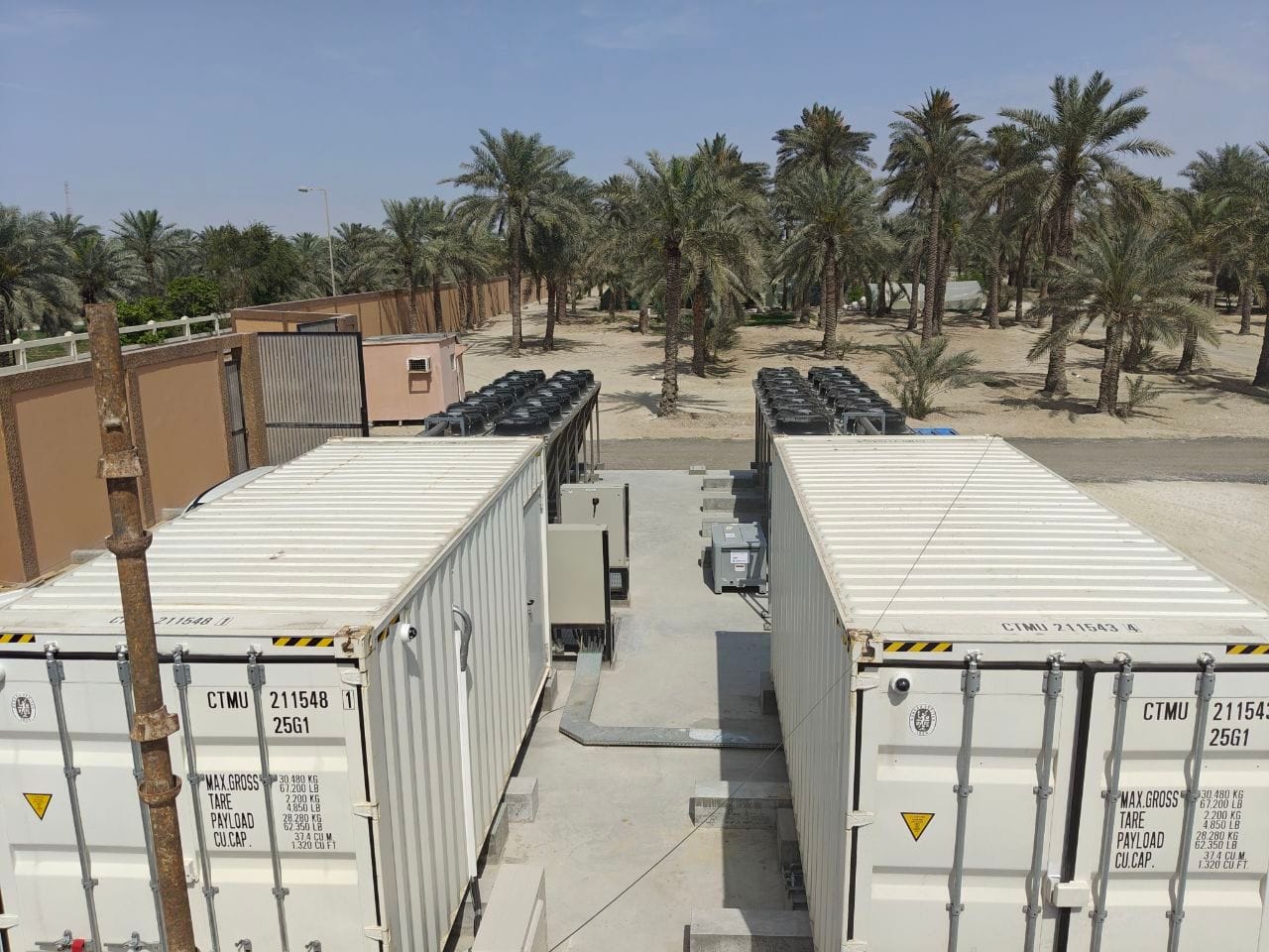 Two 40 ft immersion-cooled CoinTainerz containers on site in Bahrain